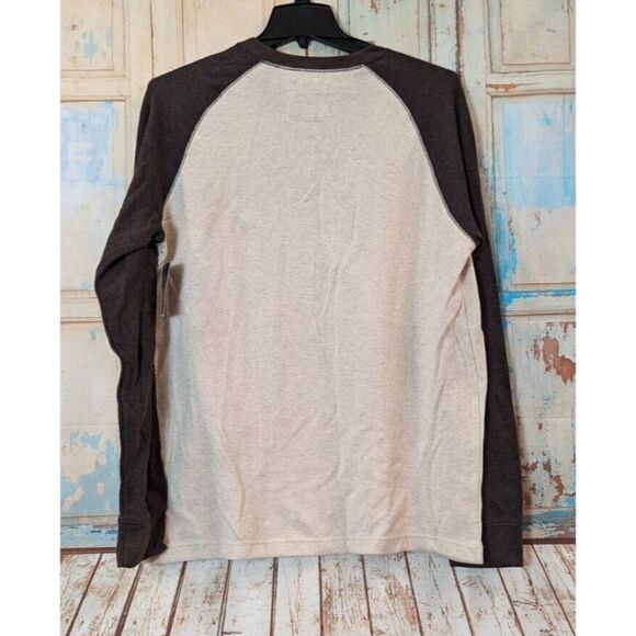 St. John's Bay Mens Size XXL Oatmeal Brown Long Sleeve Crew Neck T-Shirt - Picture 3 of 9